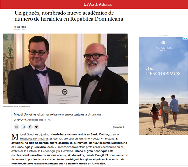 La Voz de Asturias 1 noviembre 2019